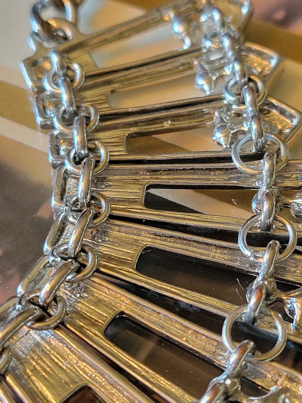 Silver Metal & Rhinestone Necklace - Picture 8 of 9